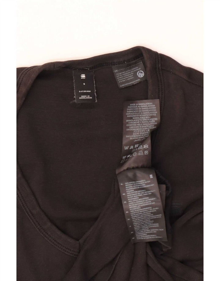 G-Star Womens T-Shirt Top UK 10 Small Black Cotton