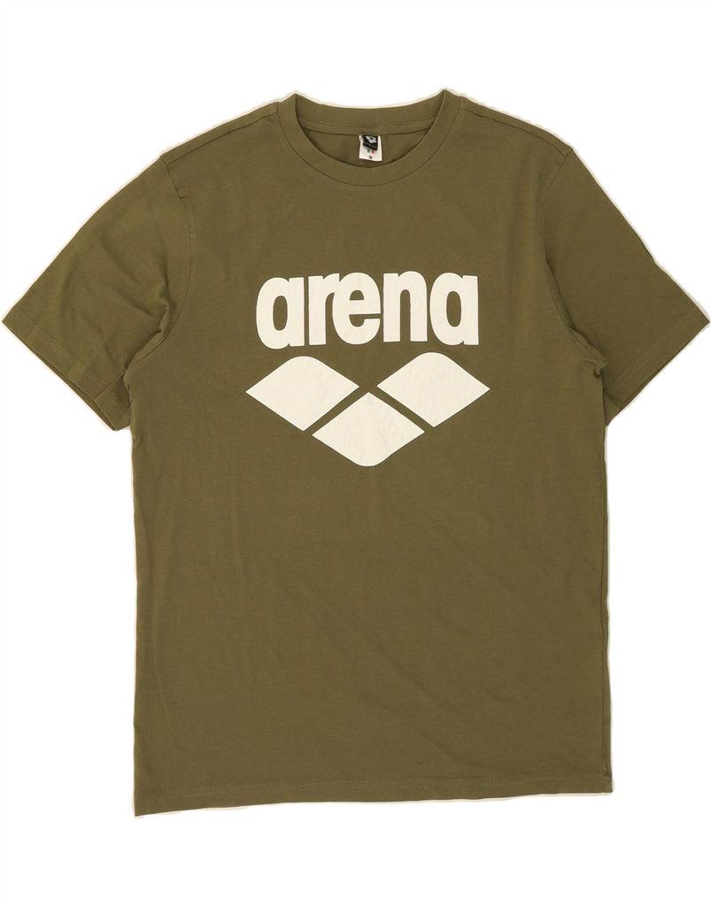 ARENA Mens Graphic T-Shirt Top Medium Green Cotton Vintage Arena and Second-Hand Arena from Messina Hembry 