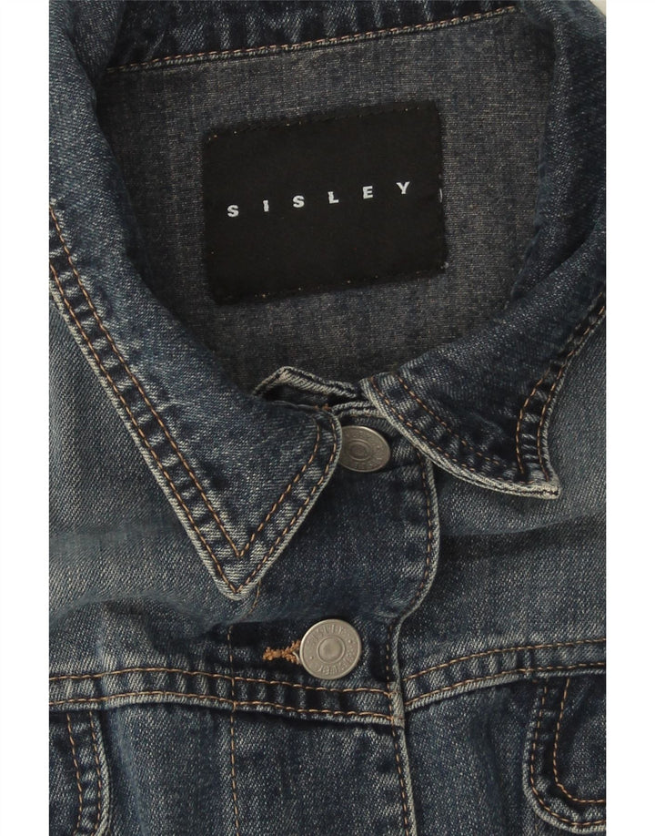 SISLEY Womens Denim Jacket UK 14 Medium Blue Vintage Sisley and Second-Hand Sisley from Messina Hembry 