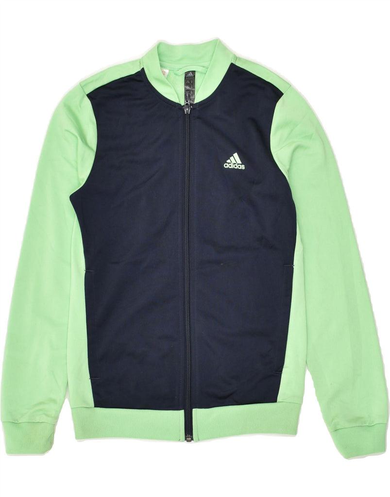 ADIDAS Boys Tracksuit Top Jacket 11-12 Years Green Colourblock Polyester | Vintage Adidas | Thrift | Second-Hand Adidas | Used Clothing | Messina Hembry 