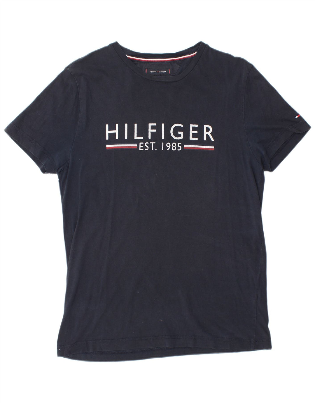 Tommy Hilfiger Mens Graphic T-Shirt Top Medium Navy Blue Cotton