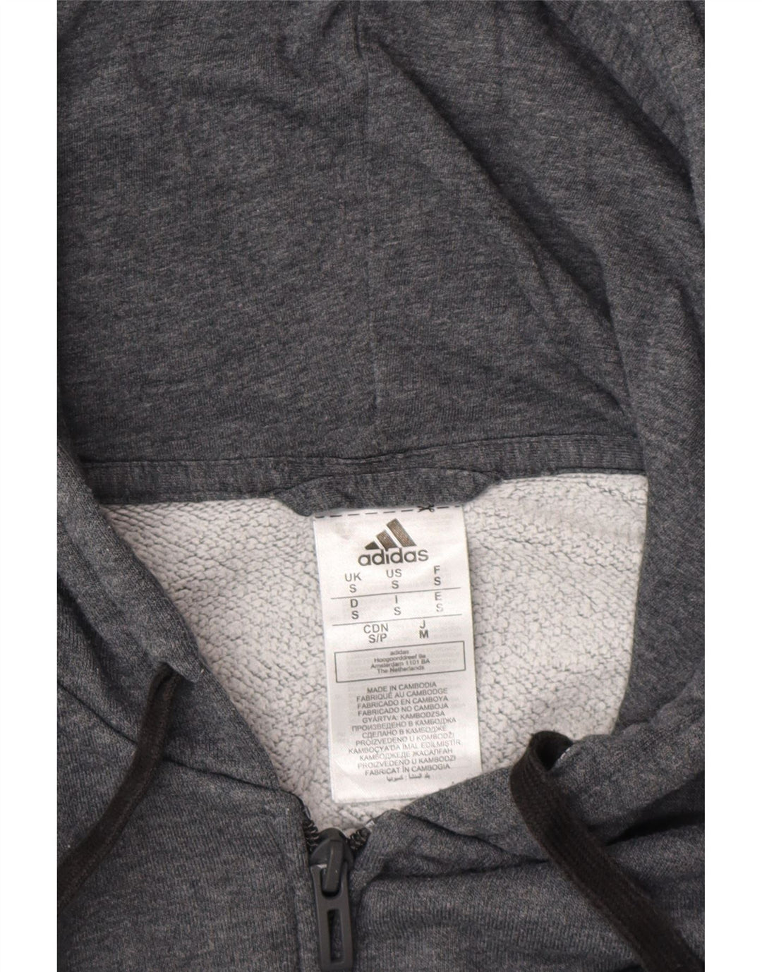 ADIDAS Mens Zip Hoodie Sweater Small Grey Polyester Vintage Adidas and Second-Hand Adidas from Messina Hembry 