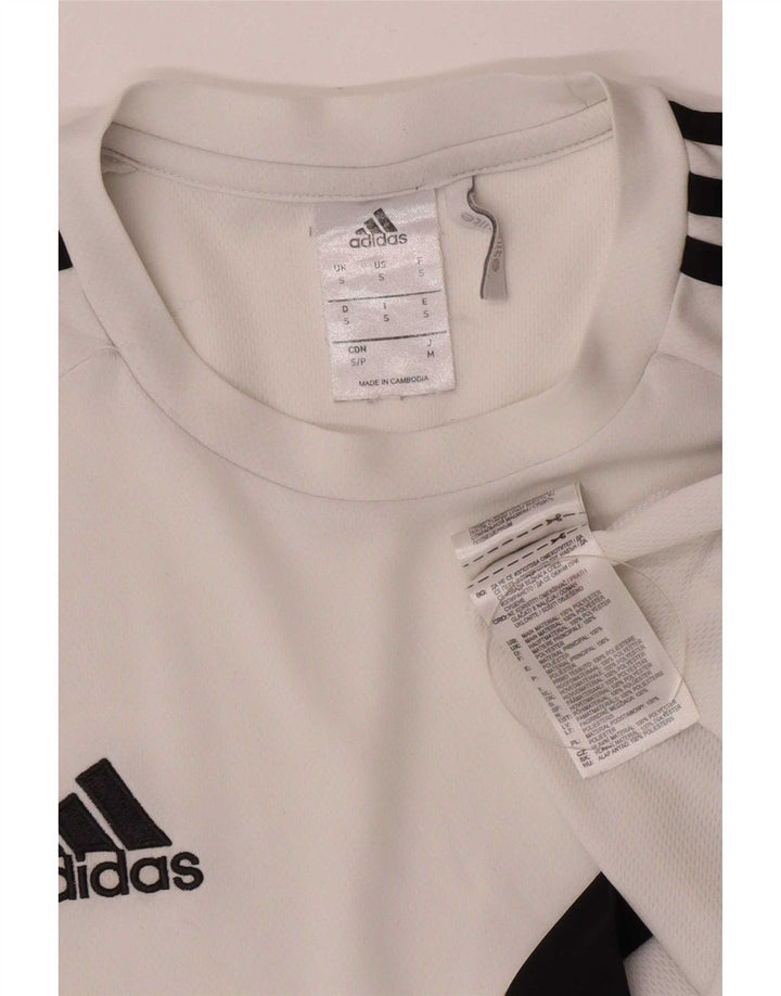 Adidas Mens Climalite T-Shirt Top Small White Colourblock Polyester