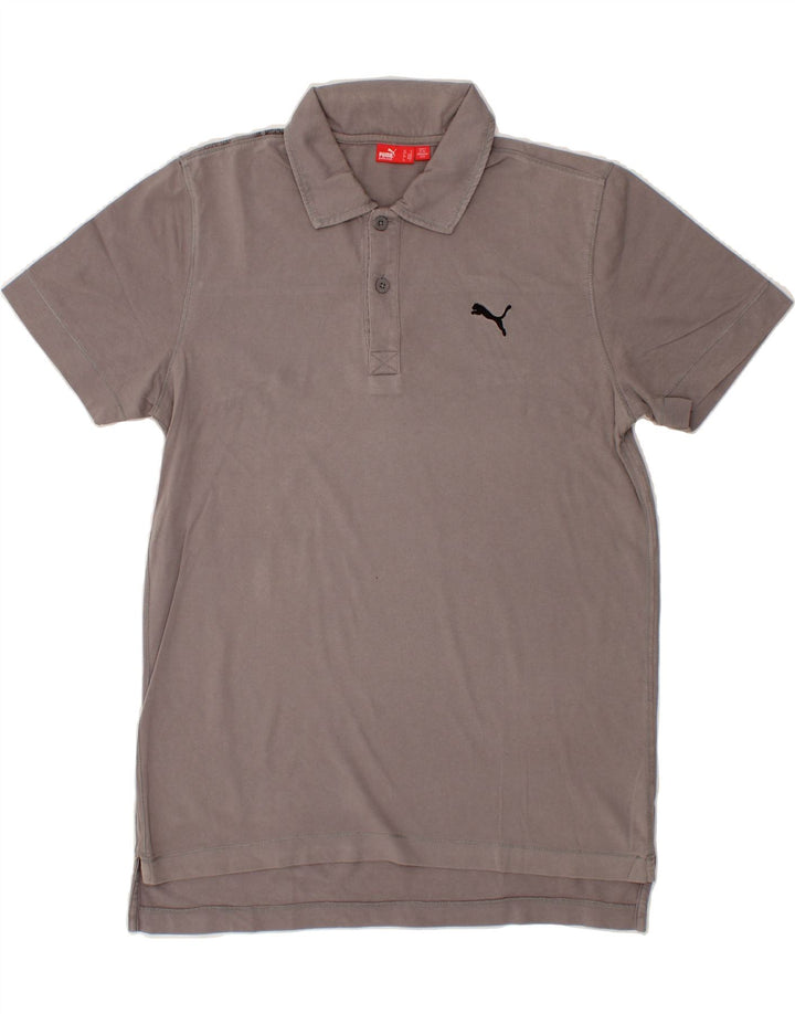 PUMA Mens Graphic Polo Shirt Medium Grey Cotton Vintage Puma and Second-Hand Puma from Messina Hembry 