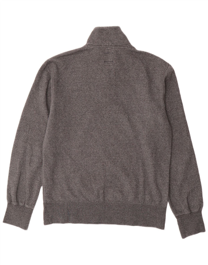 Champion Mens Zip Neck Sweatshirt Jumper Large Grey Cotton