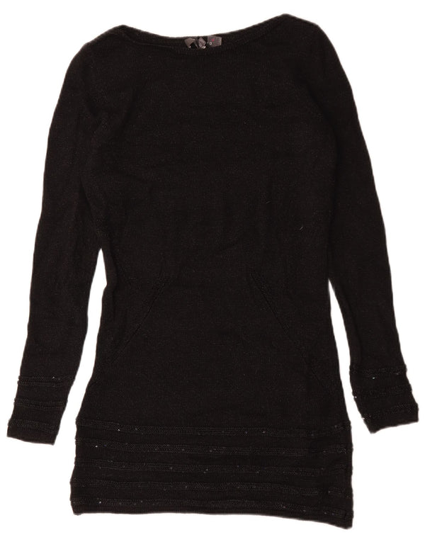 Marks & Spencer Womens Per Una Boat Neck Jumper Sweater UK 8 Small Black