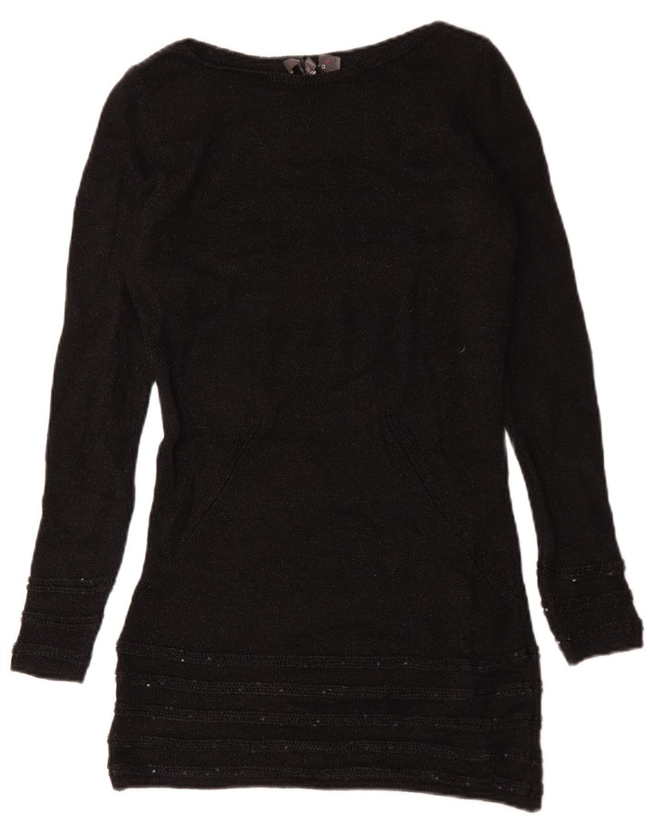 Marks & Spencer Womens Per Una Boat Neck Jumper Sweater UK 8 Small Black