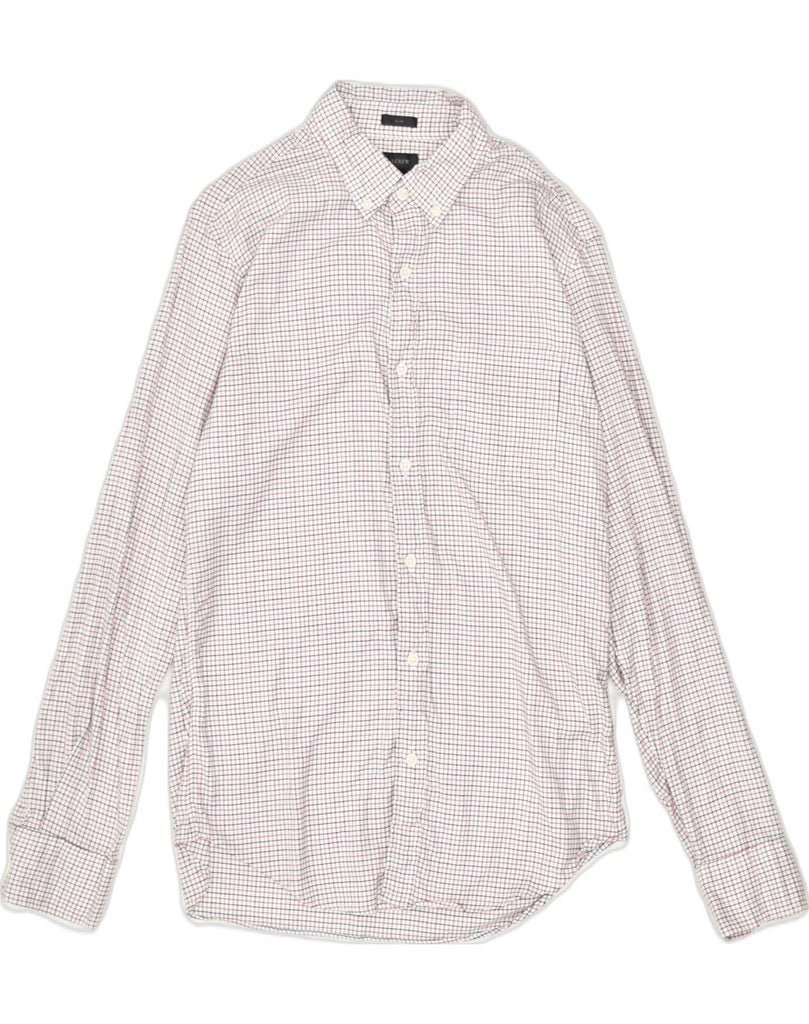 J. CREW Mens Slim Shirt Medium White Check Cotton | Vintage | Thrift | Second-Hand | Used Clothing | Messina Hembry 