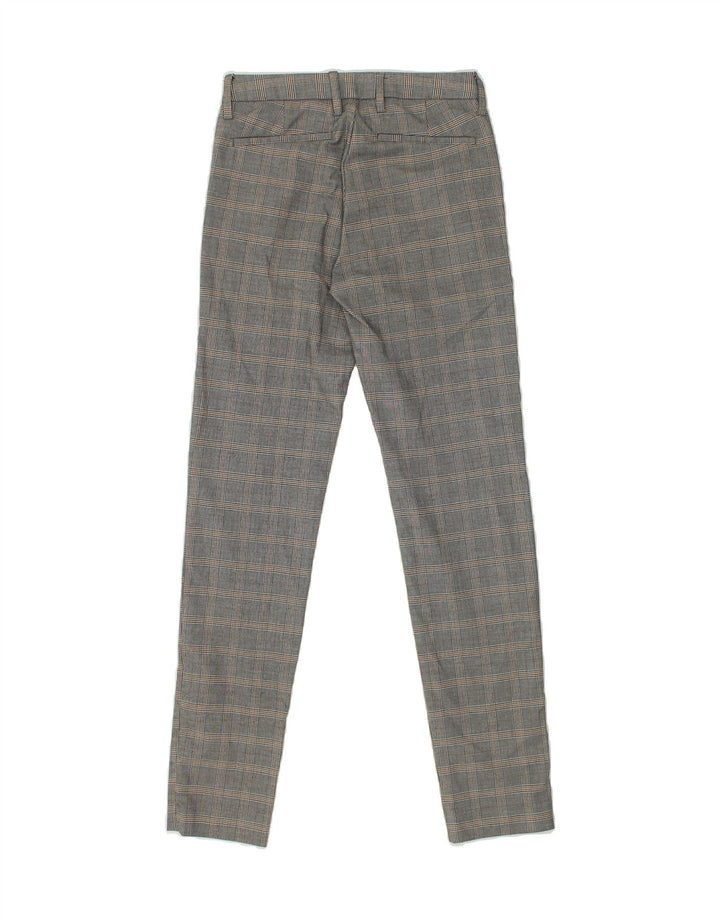 JULES Womens Skinny Chino Trousers W34 L31 Grey Check Polyester | Vintage Jules | Thrift | Second-Hand Jules | Used Clothing | Messina Hembry 