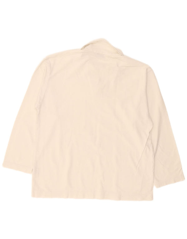 Napapijri Mens Long Sleeve Polo Shirt XL White Cotton