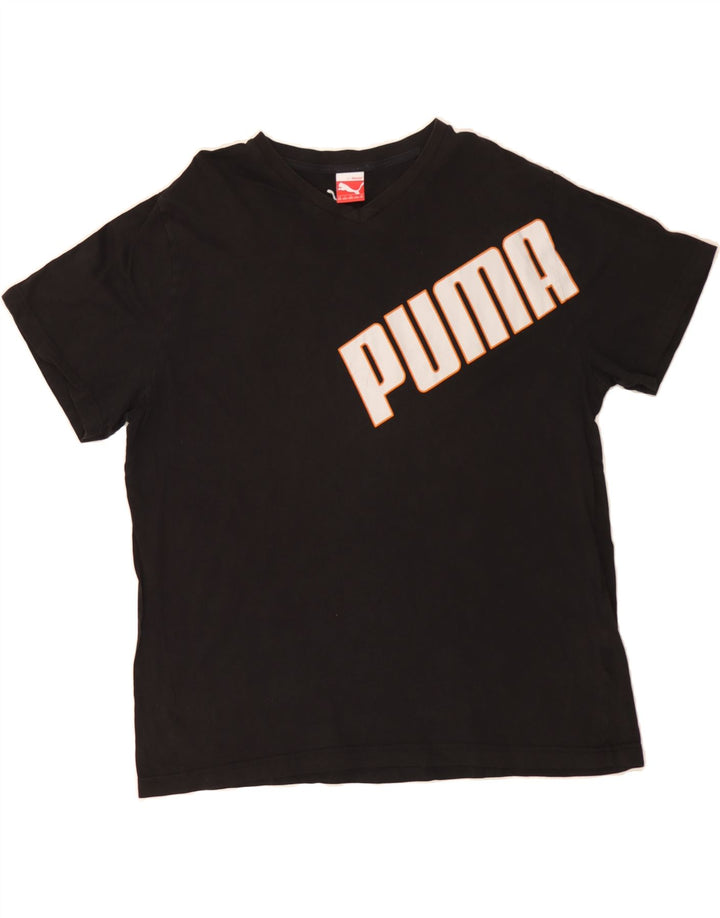 PUMA Mens Graphic T-Shirt Top 2XL Black Cotton Vintage Puma and Second-Hand Puma from Messina Hembry 