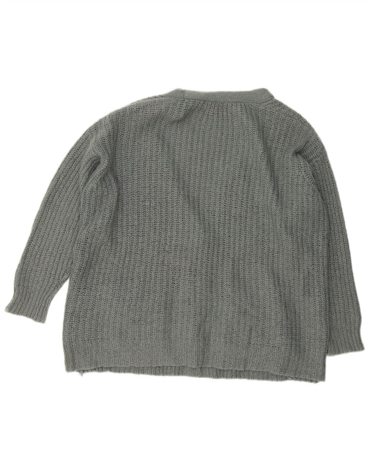 Zara Womens Oversized Cardigan Sweater UK 14 Medium Grey