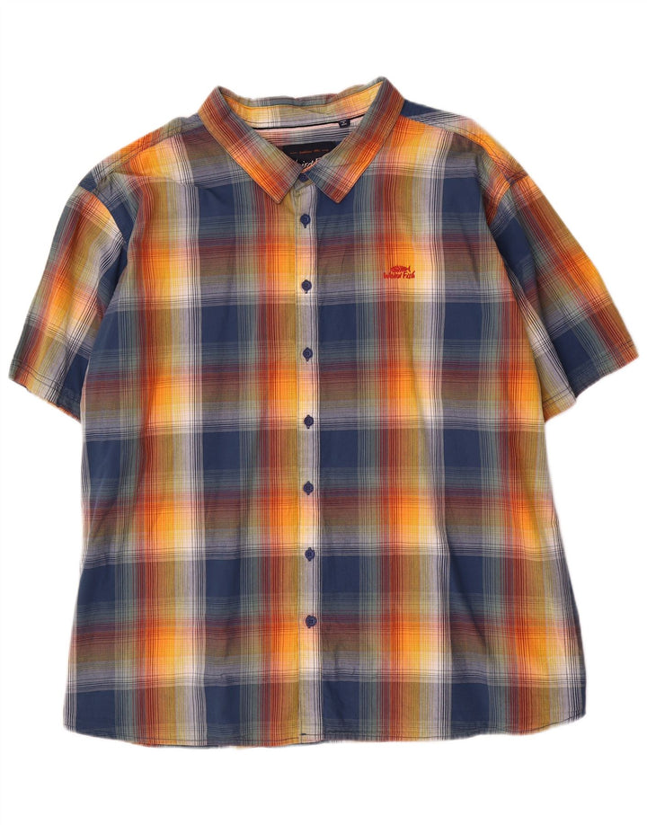 Weird Fish Mens Short Sleeve Shirt 5XL Multicoloured Check Cotton