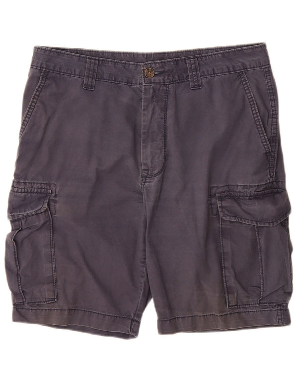Marks & Spencer Mens Cargo Shorts W34 Large Navy Blue Cotton