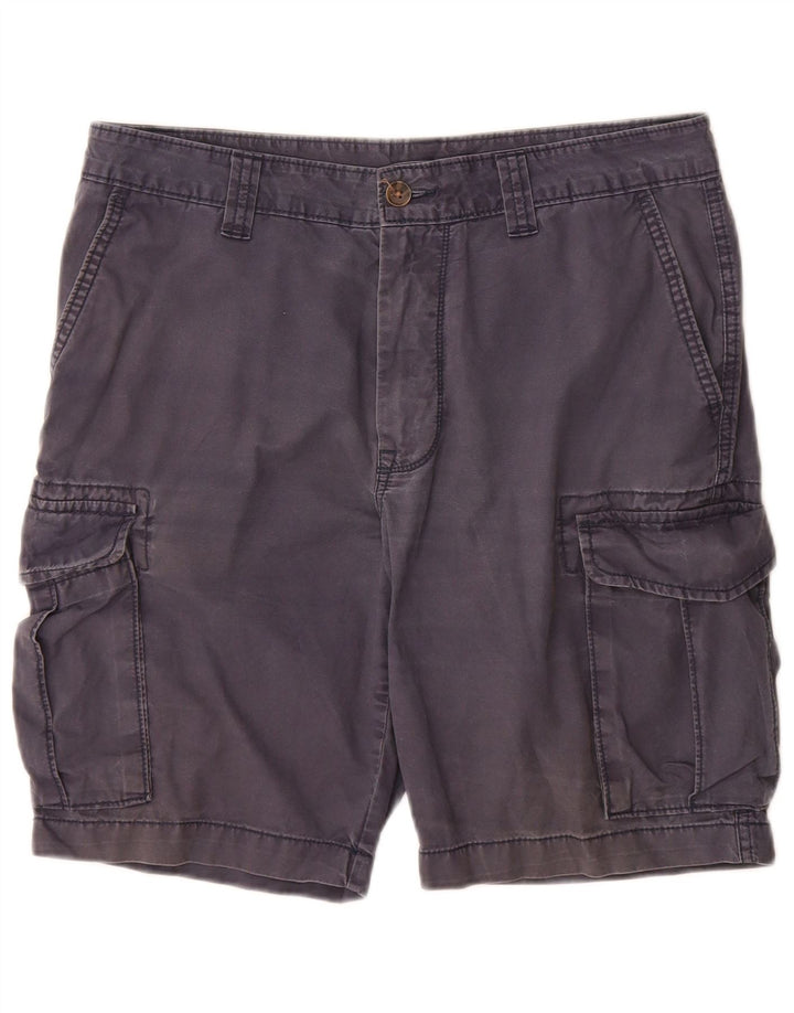 Marks & Spencer Mens Cargo Shorts W34 Large Navy Blue Cotton