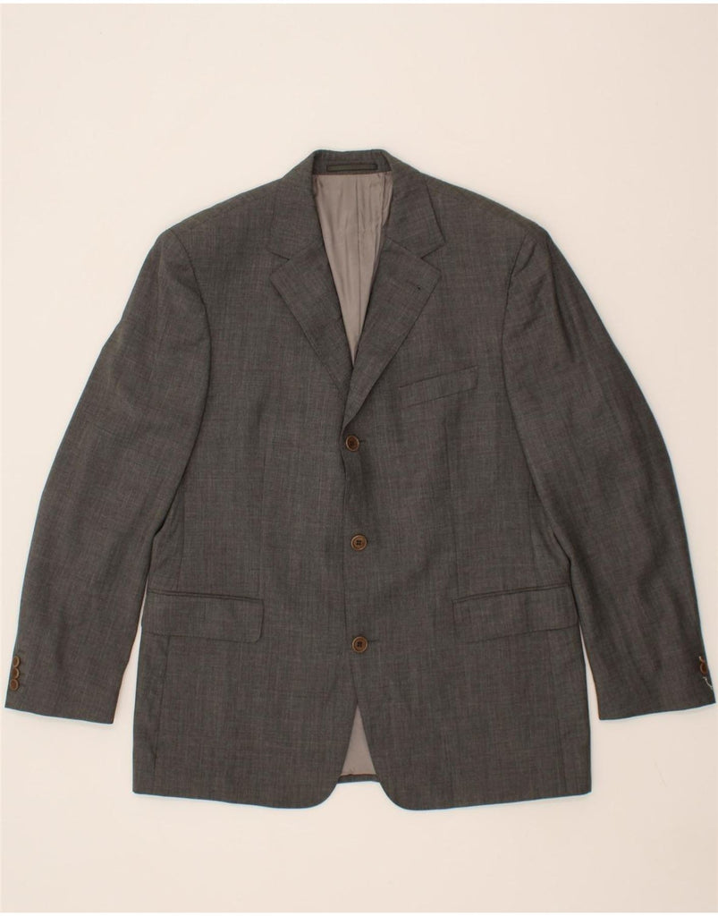 HUGO BOSS Mens Stretch 3 Button Blazer Jacket IT 54 2XL Grey Wool Vintage Hugo Boss and Second-Hand Hugo Boss from Messina Hembry 