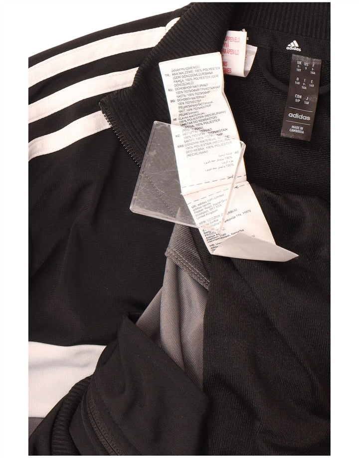 ADIDAS Boys Aeroready Tracksuit Top Jacket 9-10 Years Grey Colourblock