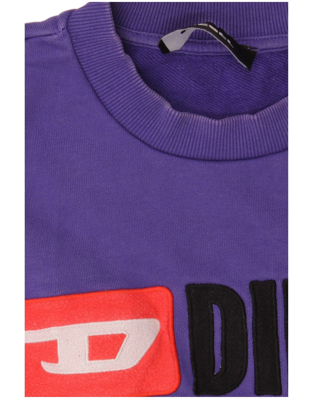 Diesel Mens Graphic Sweatshirt Jumper Small Purple Cotton Logo