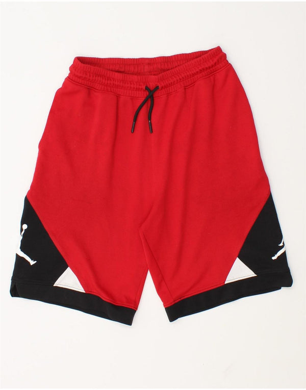 Jordan Boys Dri Fit Sport Shorts 12-13 Years Large Red Colourblock