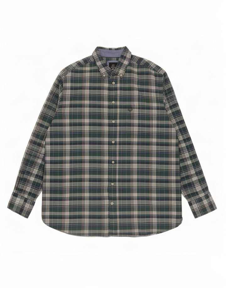 Bugatti Mens Shirt Size 41/42 Large Green Check