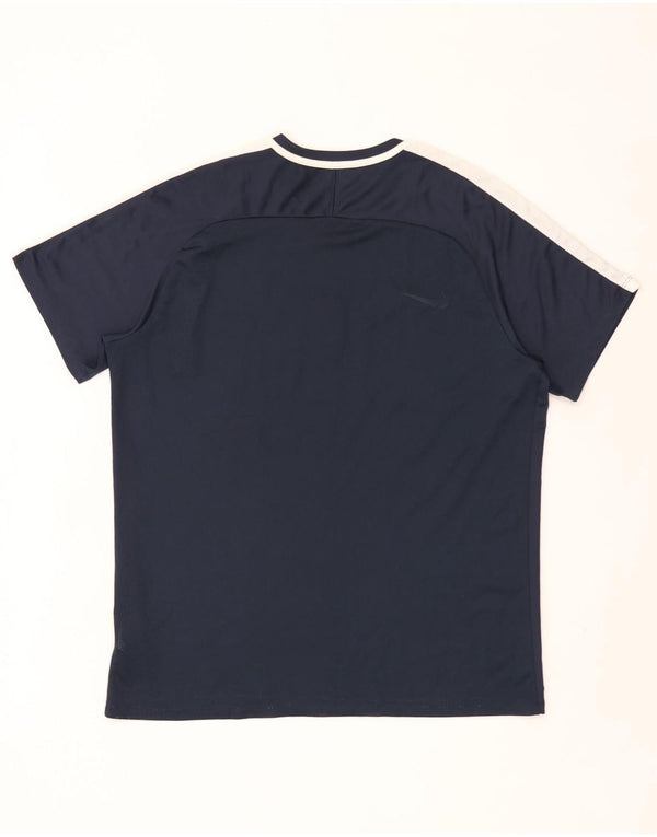 Nike Mens Dri Fit T-Shirt Top XL Navy Blue Colourblock