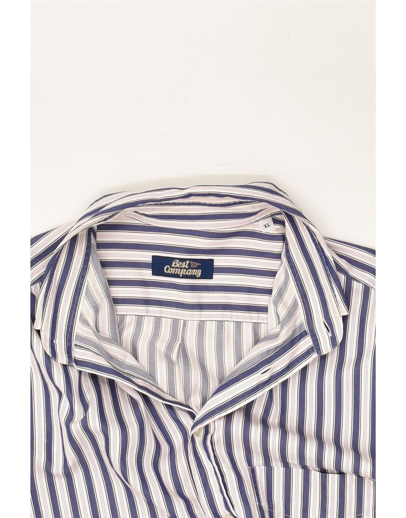 BEST COMPANY Mens Shirt XL Blue Striped | Vintage Best Company | Thrift | Second-Hand Best Company | Used Clothing | Messina Hembry 