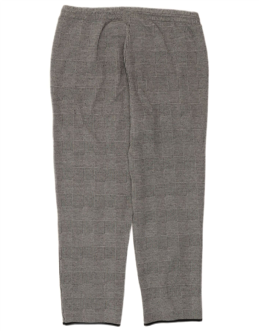 Zara Womens Crop Tracksuit Trousers UK 12 Medium Grey Houndstooth