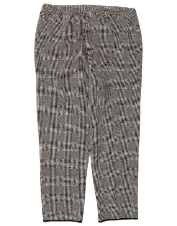 Zara Womens Crop Tracksuit Trousers UK 12 Medium Grey Houndstooth