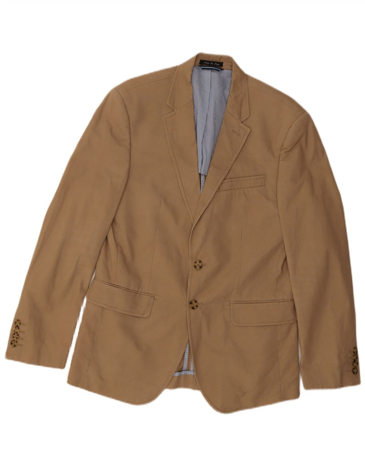 Tommy Hilfiger Mens 2 Button Blazer Jacket UK 38 Medium Beige Cotton