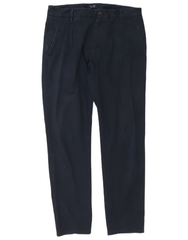 Armani Mens Pegged Chino Trousers IT 48 Medium W32 L30 Navy Blue Cotton
