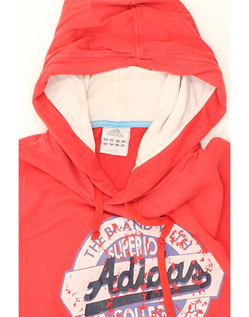 ADIDAS Mens Graphic Hoodie Jumper UK 38/40 Medium Red Cotton | Vintage Adidas | Thrift | Second-Hand Adidas | Used Clothing | Messina Hembry 