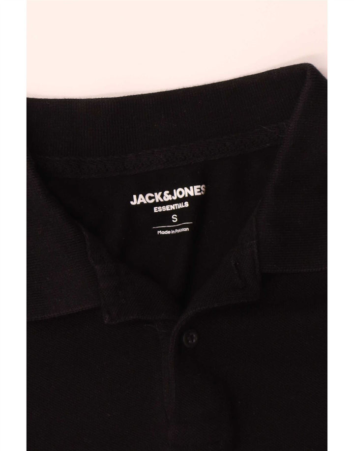 Jack & Jones Mens Polo Shirt Small Black Cotton