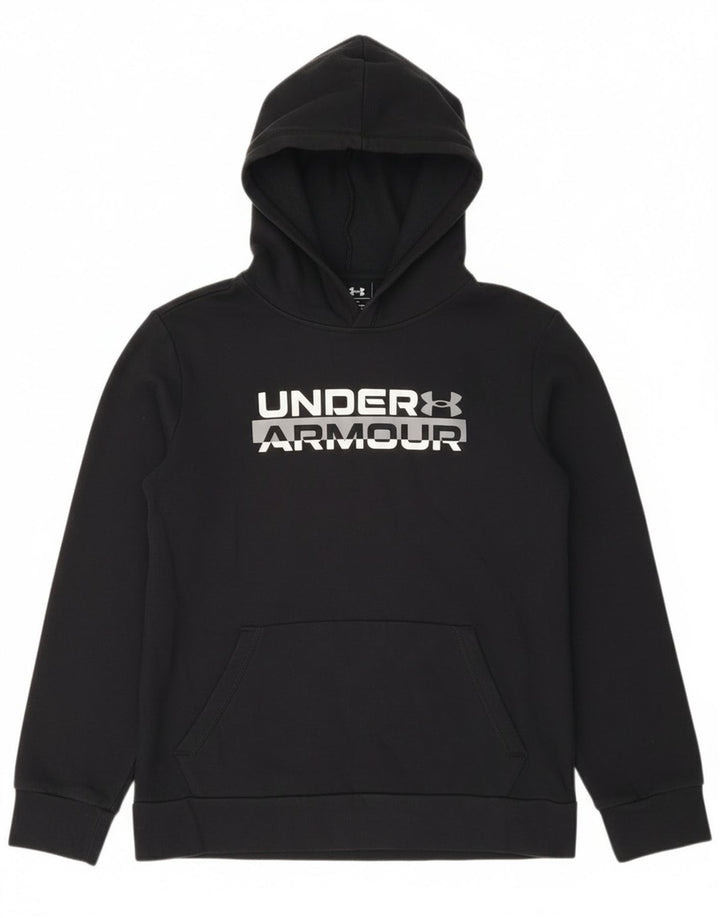 Under Armour Girls Cold Gear Graphic Hoodie Jumper 9-10 Years Medium Black