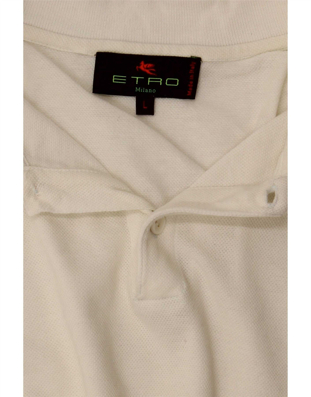 Etro Mens Polo Shirt Large White