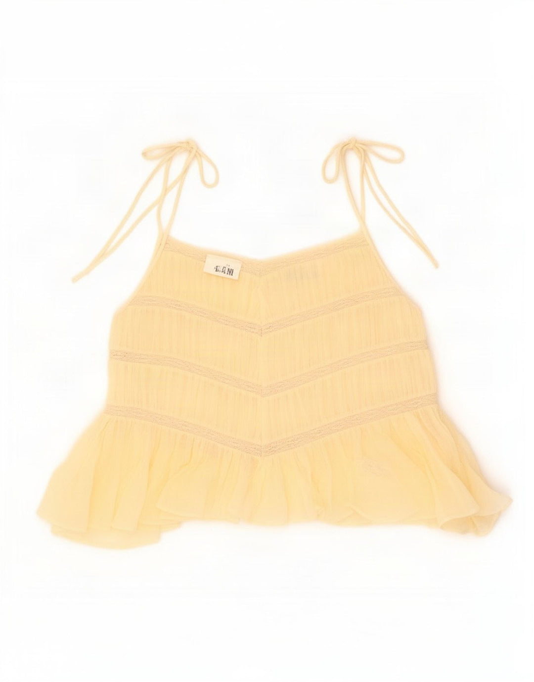 Zara Womens Cami Top UK 12 Medium Beige Cotton