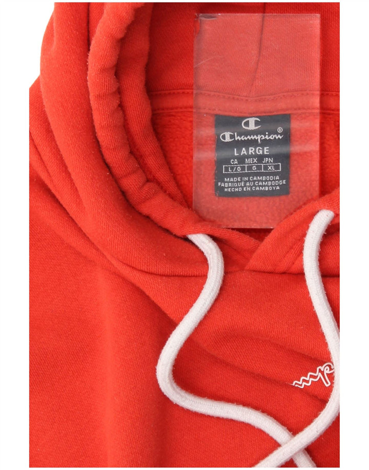 Champion Womens Hoodie Jumper UK 16 Large Orange