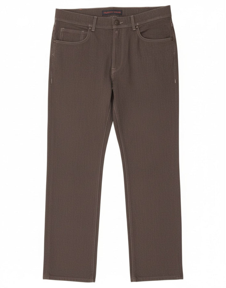 Trussardi Womens Straight Casual Trousers W33 L29 Grey Polyester
