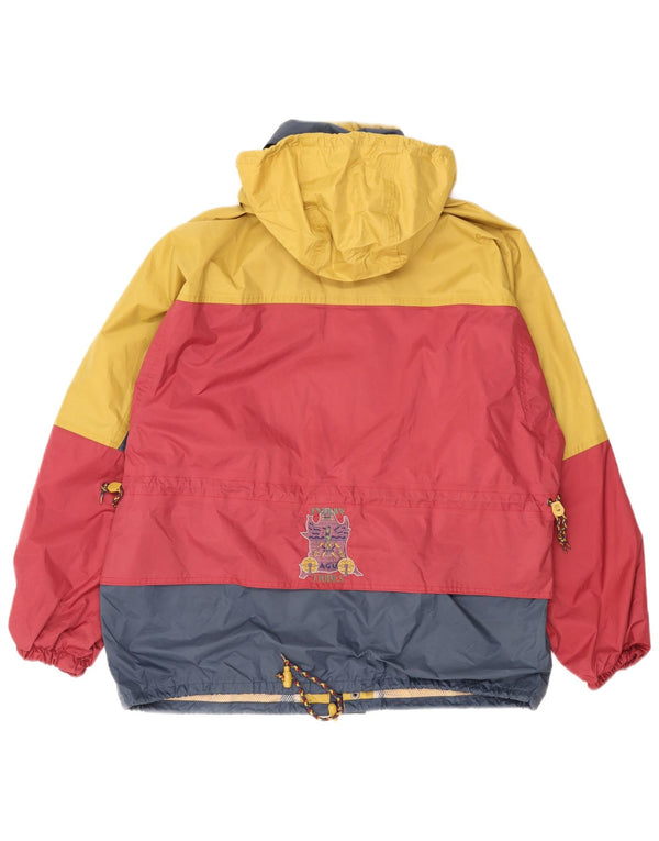 Agu Sport Mens Graphic Hooded Ski Jacket UK 40 Large Burgundy Colourblock