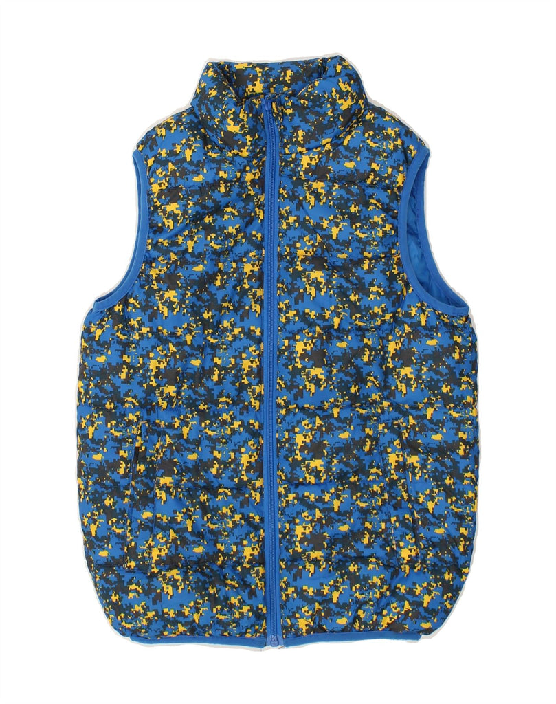 MOUNTAIN WAREHOUSE Boys Padded Gilet 9-10 Years Blue Geometric Polyester | Vintage Mountain Warehouse | Thrift | Second-Hand Mountain Warehouse | Used Clothing | Messina Hembry 