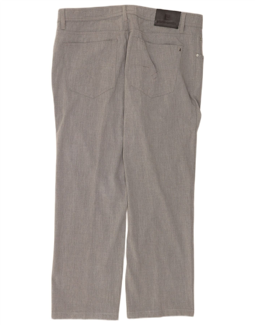 Pierre Cardin Mens Straight Casual Trousers W40 L30 Grey Polyester