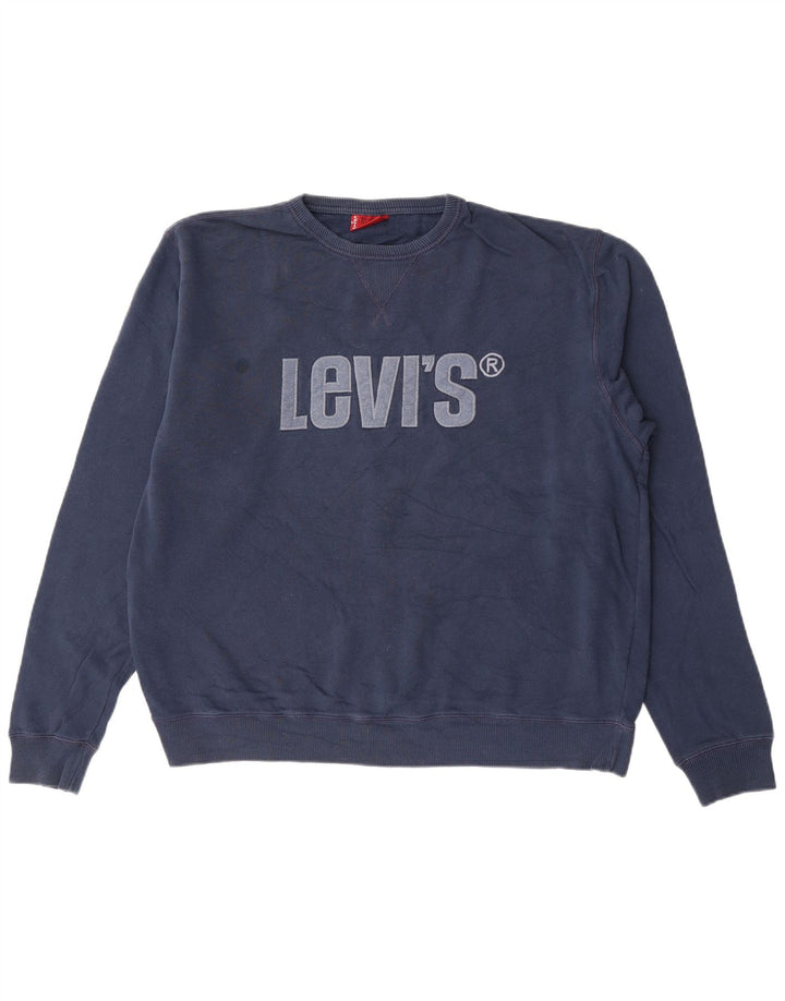 Levi's Mens Graphic Sweatshirt Jumper XL Navy Blue Cotton