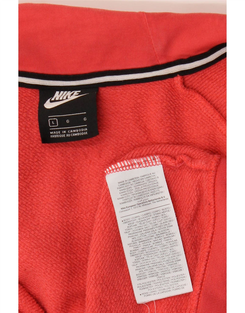 NIKE Mens Zip Hoodie Sweater Large Red Cotton Vintage Nike and Second-Hand Nike from Messina Hembry 