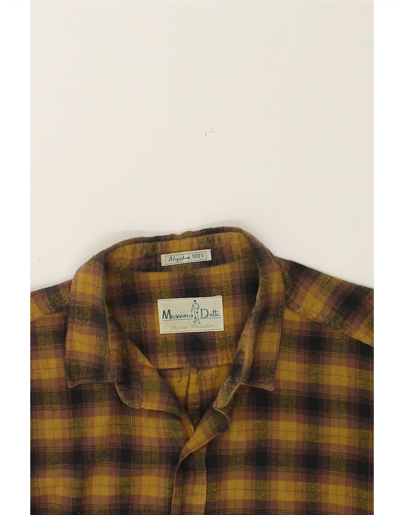 MASSIMO DUTTI Mens Shirt XL Yellow Check Cotton | Vintage Massimo Dutti | Thrift | Second-Hand Massimo Dutti | Used Clothing | Messina Hembry 