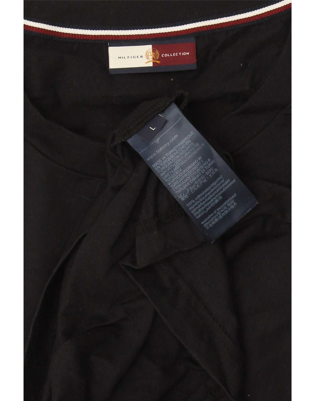 Tommy Hilfiger Mens Graphic T-Shirt Top Large Black Cotton