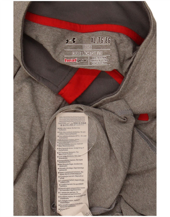 Under Armour Mens Heat Gear Zip Neck Pullover Tracksuit Top XL Grey