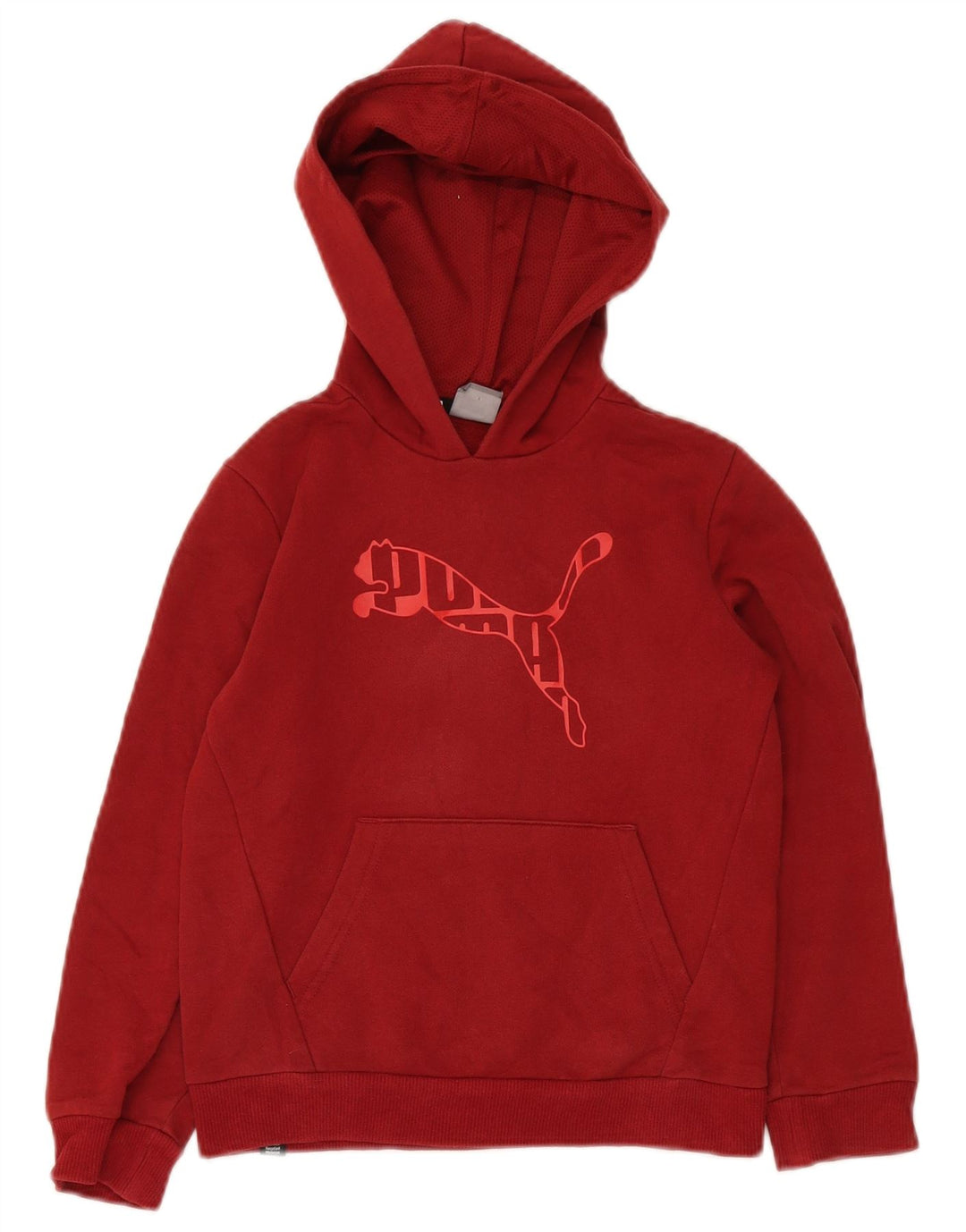 PUMA Boys Graphic Hoodie Jumper 9-10 Years Red Cotton
