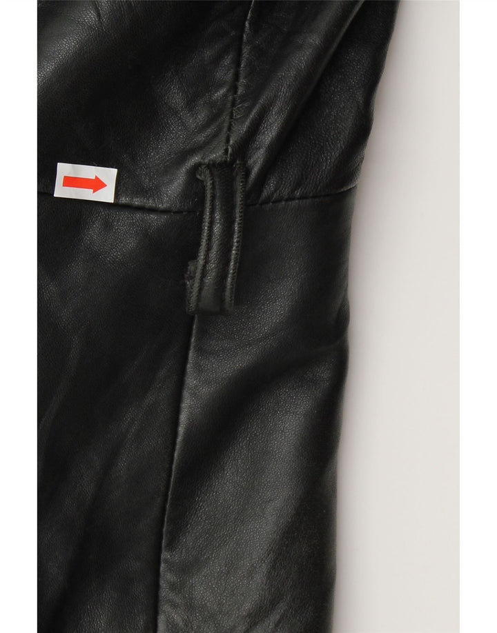 VINTAGE Mens Loose Fit Leather Jacket IT 48 Medium Black Vintage Vintage and Second-Hand Vintage from Messina Hembry 