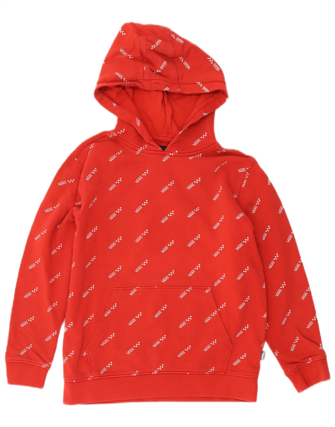 Vans Boys Graphic Hoodie Jumper 10-11 Years Medium Red Cotton