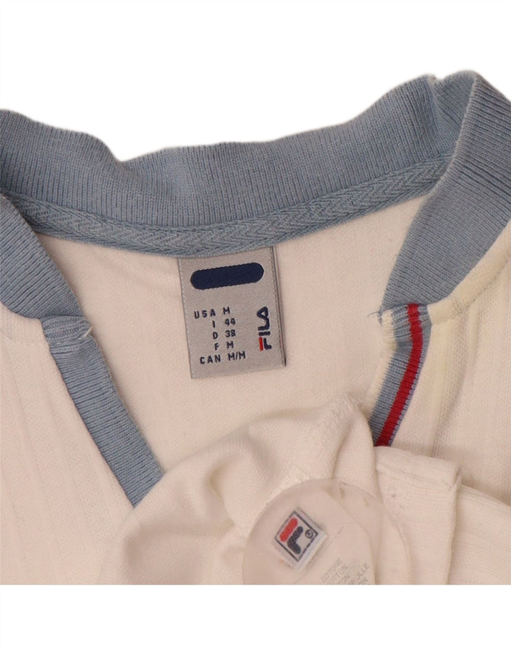 Fila Womens Vest Top IT 44 Medium White Cotton