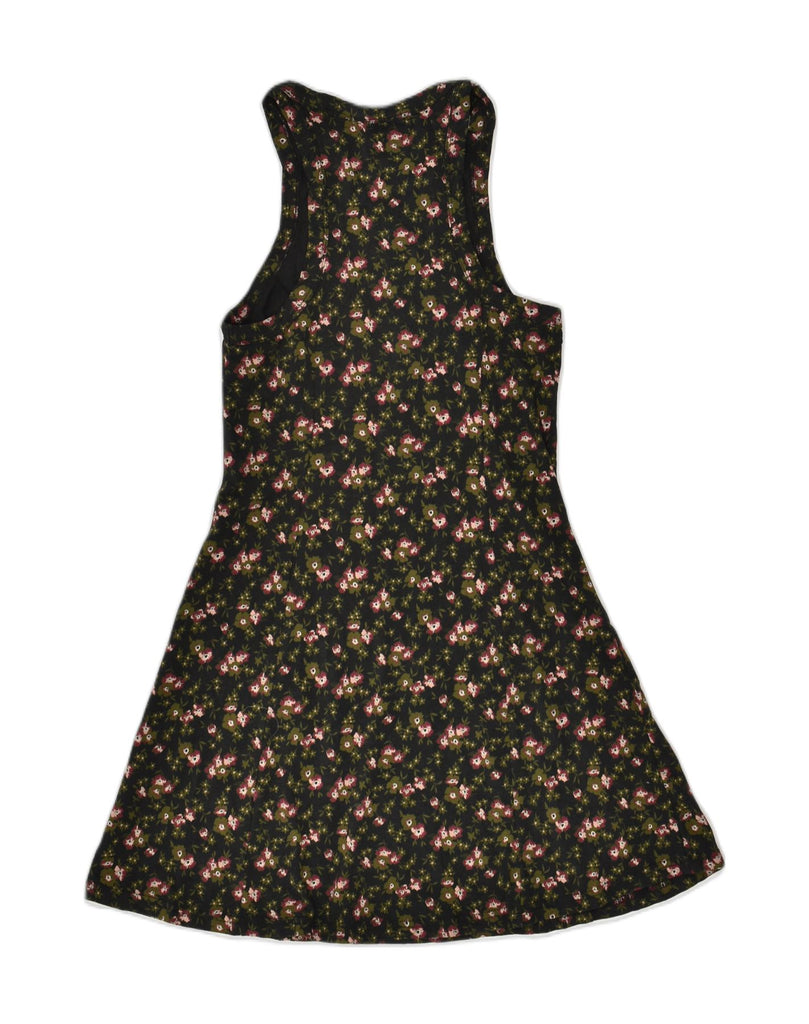 VANS Womens Sundress UK 4 XS Black Floral Cotton | Vintage Vans | Thrift | Second-Hand Vans | Used Clothing | Messina Hembry 